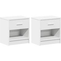 Berkfield Home Bedside Cabinets 2 pcs with Drawer White 39x28x41 cm | Size: 39 x 28 x 41 cm