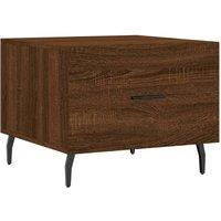 Berkfield Home Coffee Table Brown Oak 50x50x40 cm Engineered Wood | Size: 50 x 50 x 40 cm