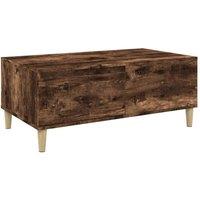 Berkfield Home Coffee Table Smoked Oak 90x50x36.5 cm Engineered Wood in Brown