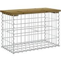 Berkfield Home Garden Bench Gabion Design 63x31.5x42 cm Impregnated Wood Pine in Brown