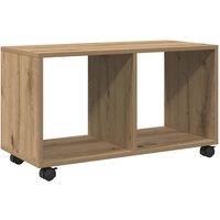Berkfield Home vidaXL Rolling Cabinet Artisian Oak 72x33x42.5 cm Engineered Wood in Brown