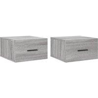 Berkfield Home Wall-mounted Bedside Cabinets 2 pcs Grey Sonoma 35x35x20 cm | Size: 35 x 35 x 20 cm