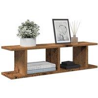 Berkfield Home Wall Shelves 2 pcs Old Wood 75x18x20 cm Engineered Wood in Brown | Size: 75 x 18 x 20 cm