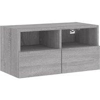 Berkfield Home TV Wall Cabinet Grey Sonoma 60x30x30 cm Engineered Wood | Size: 60 x 30 x 30 cm
