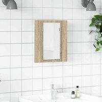 Berkfield Home LED Bathroom Mirror Cabinet Sonoma Oak 40x12x45 cm in Brown | Size: 40 x 12 x 45 cm