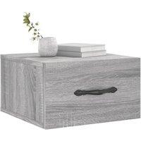 Berkfield Home Decorative Wall-mounted Bedside Cabinet Grey Sonoma 35x35x20 cm | Size: 35 x 35 x 20 cm