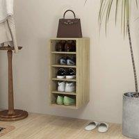 Berkfield Home Shoe Cabinet Sonoma Oak 31.5x35x70 cm Engineered Wood in Brown