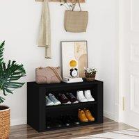 Berkfield Home Shoe Rack Black 75x35x45 cm Engineered Wood | Size: 75 x 35 x 45 cm
