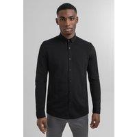 Steel & Jelly Men's Pique Jersey Long Sleeve Shirt in Black | Size: Large