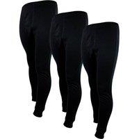 THMO Men's 3 Pack Thermal Long Johns | Winter Base Layer Underwear Bottoms in Black | Size: Medium