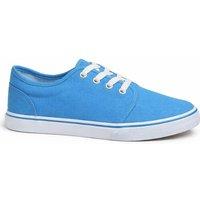 Thomas Blunt Men's Canvas Lace Up Trainer with Vulcanised Rubber Outsole in Light Blue | Size: 11