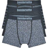 Lambretta Men's Paisley Boxer Shorts (Pack of 3) in Dark Grey | Size: XL
