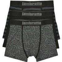 Lambretta Men's Paisley Boxer Shorts (Pack of 3) in Black | Size: 2XL