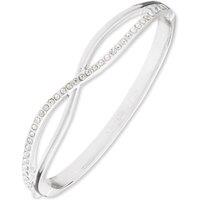 Anne Klein Jewellery Women's Infinity Crystal Silver Bangle - Silver & Crystal