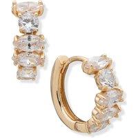 Anne Klein Jewellery Women's Crystal Baguette Huggie Hoop Earrings - Gold & Crystal
