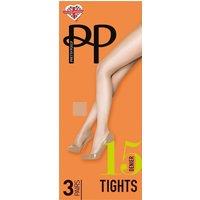 Pretty Polly Women's Everyday 15 Denier Tights 3 Pair Pack - Natural | Size: S/M