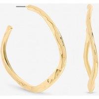 Mood Women's Gold Plated Large Molten Hoops
