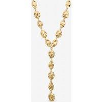 Mood Women's Gold Polished Molten Y-Drop Necklace