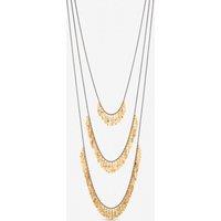 Mood Women's Gold Plated Multi Row Shower Necklace