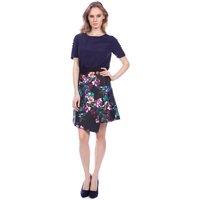 Cutie London Women's Wrap Over Floral Skirt in Black | Size: 10