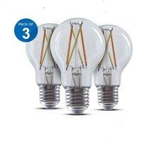 ENER-J Women's Smart WiFi LED Filament A60 Bulb 3 Pack E27 8.5W CCT Dimmable Vintage 230V in Camel | Size: 40 cm diameter x 25 cm high
