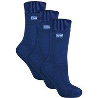 THMO Women's 3 Pairs Thick Winter Thermal Socks with Seamless Toe in Navy | Size: 4-8