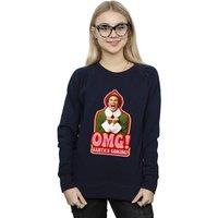 Elf Women's Santa Is Coming Sweatshirt in Navy | Size: Small