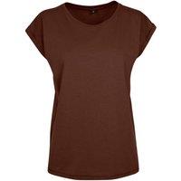 Build Your Brand Women's Extended Shoulder T-Shirt in Brown | Size: 4XL