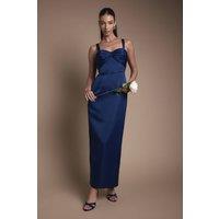 Coast Women's Sweetheart Neck Knot Front Maxi Bridesmaid Dress With Removable Straps in Navy | Size: 14