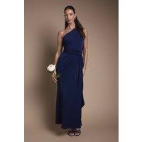 Coast Women's One Shoulder Sash Waist Maxi Bridesmaid Dress in Navy | Size: 12
