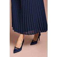 Coast Women's Charlotte Satin Bow Detail High Stiletto Court Shoes in Navy | Size: 6