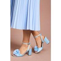 Coast Women's Paloma Corsage Detail High Block Heeled Sandals in Blue | Size: 3