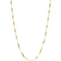 Spero London Women's 9ct Solid Gold Twisted Singapore Chain Necklace | Size: 16 inches