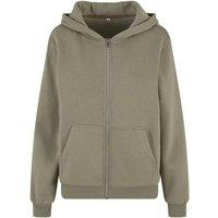 Build Your Brand Women's Fluffy Full Zip Hoodie in Olive | Size: 18