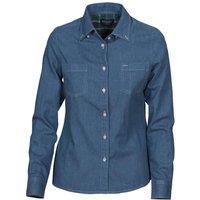 James Harvest Women's Jupiter Denim Look Shirt in Bright Blue | Size: Large