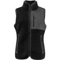 James Harvest Women's Kingsley Sherpa Fleece Gilet in Black | Size: Medium