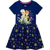 Disney Girl's Frozen Flower Dress in Blue | Size: 3-4 Years