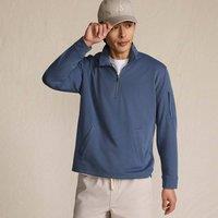 Lands' End Men's Performance Pique Quarter Zip Sweater in Blue | Size: XL
