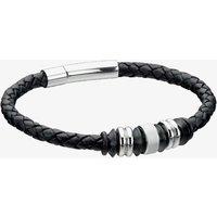 Fred Bennett Men's SS Clasp Black Leather Bracelet FB-B3898 | Size: 21 cm
