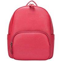 Smith and Canova Men's Saffiano Leather Zip Around Backpack in Red