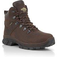 Northwest Territory Men's Teslin Premium Leather Waterproof Hiking Boots in Dark Brown | Size: 7