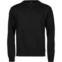 TEE JAYS Men's Ribbed Interlock Crew Neck Sweatshirt in Black | Size: Large
