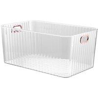 SHEONLY Storage Organiser Clear Plastic Bathroom Tray Versatile Kitchen Makeup Organiser