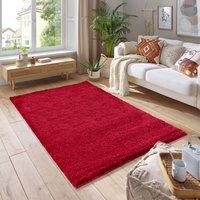 Smart Living Soft Fluffy 5cm Thick Pile Shaggy Area Rugs for Living Room, Bedroom in Red | Size: 80 cm x 150 cm