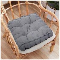 Living and Home Garden Armchair Cotton-Linen Cushion Chair Pad with Handle in Dark Grey