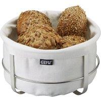 Gefu Brunch Bread Basket - Stainless Steel Frame, White Fabric