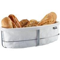 Gefu Brunch Oval Bread Basket - Stainless Steel & Cotton in White