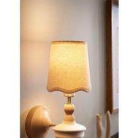ValueLights Mabel Linen Mini 10cm Scallop Edge with Trim Ceiling Light Lamp Shade in Natural