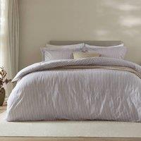 Yard Hebden Striped 100% Cotton Duvet Cover Set in Mauve | Size: Single