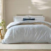 Yard Hebden Striped 100% Cotton Duvet Cover Set in Pale Blue | Size: Double